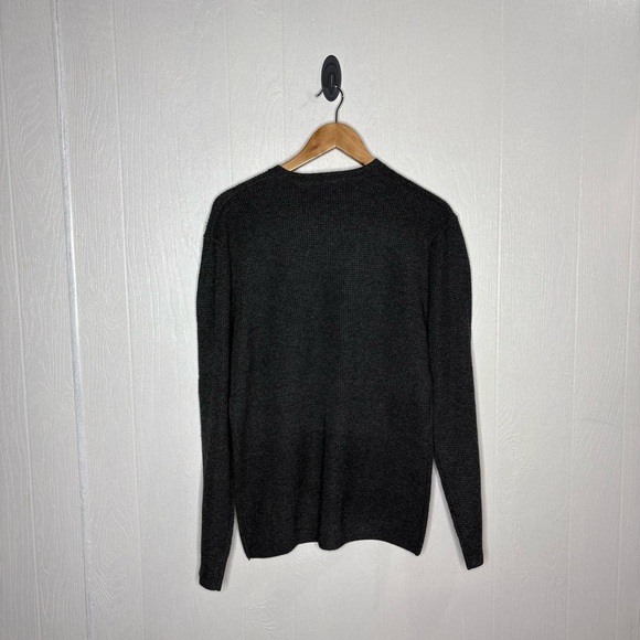 NWT Candy & Caviar micro waffle Henley long sleeve charcoal grey size large - Picture 8 of 10